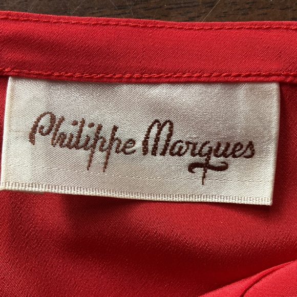 Philippe Marques Red Camisole with series of horizontal pleats in front. Size S - Picture 3 of 5